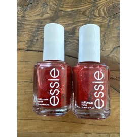 ESSIE NAIL LACQUER 2 Pack Knotty Or Nice Sparkly Glitter Red 1594