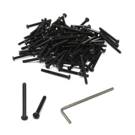 iexcell 100 Pcs M3 x 30mm Thread Pitch 0.5 mm Alloy Steel 12.9 Grade Hex Socket Button Head Cap Screws Bolts Kit, Black Oxide Finish