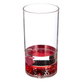 Premier Housewares Acrylic Tumbler with Floating Hearts, Clear/Red, 7 x 7 x 12 cm