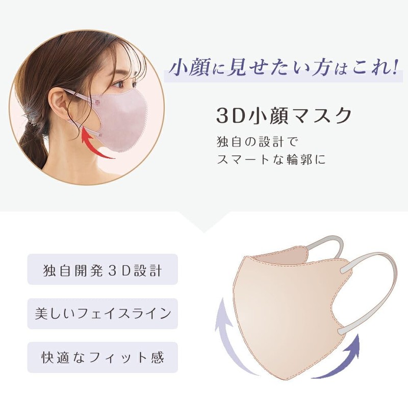 [millarouge] olcu 3D Mask, Non-woven Fabric, Natural Skin Tone, 3D