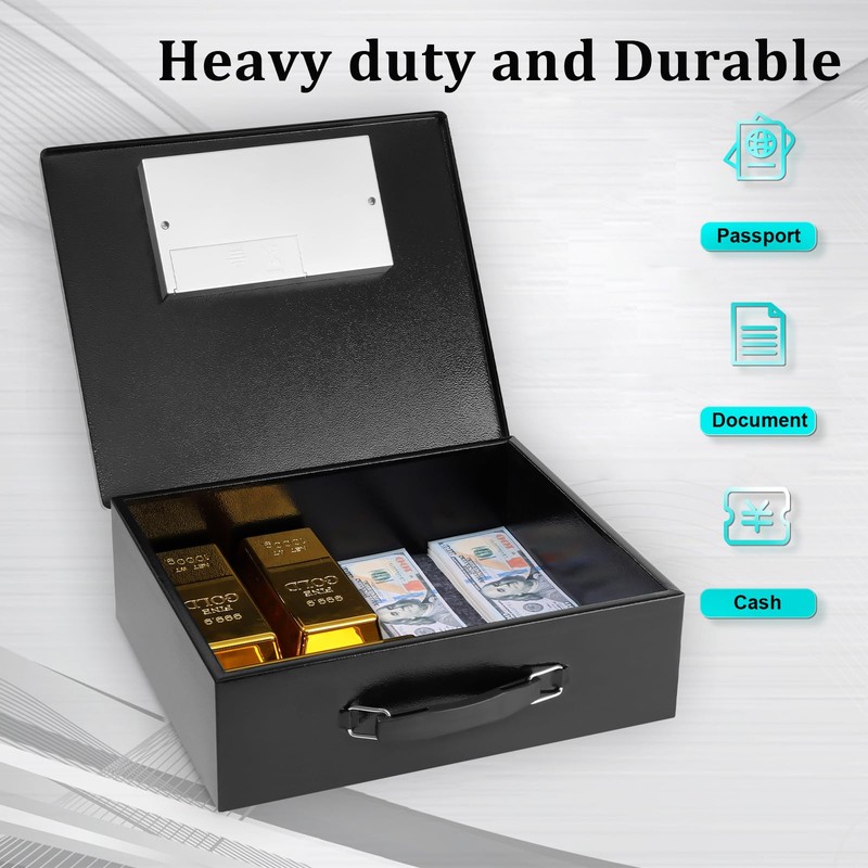 Dalmbox Portable Metal Safe Box with Digital Code Lock,Fire Resistant