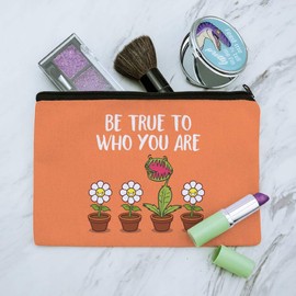 GRAPHICS & MORE Be True To Who You Are Flowers Plants Makeup Cosmetic Bag Organizer Pouch