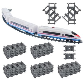 RANJIMA Building Blocks Train Rails Set, Railway Rails, 42 Pieces, City Railway Toy, City Expansion Set, Tracks, Compatible with the Market Leader, Expansion Set Children's Toy