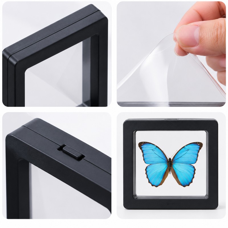 Clear Floating Display Cases for Jewelry, Coins, Gemstones & Collectibles