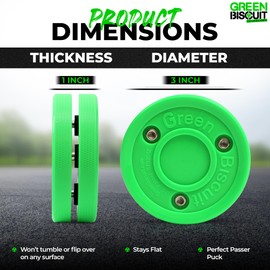 Green Biscuit Hockey Pucks 2 Pack Passer - Street Hockey Puck - Pink | Off-Ice Stickhandling and Passing Puck