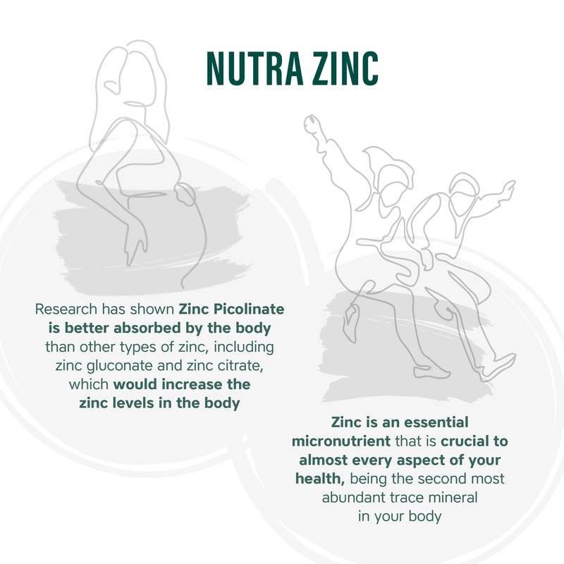 NUTRA ZINC Complex - 45mg Elemental Zinc| 60 Tablets| Contains