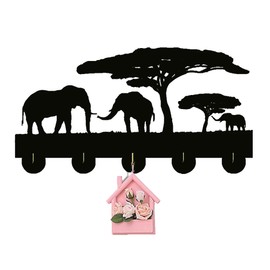 Wall hooks coat hooks towel hooks wall hooks towel rails kitchen toilet and bathroom multi-purpose hooks Elephant Animal Key Hooks Wall Hanger Key Rack Holder Wall Hook with 5 Standard Hooks