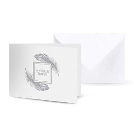 Friendly Fox Condolence Cards Feather – 12 Sympathy Cards with Envelope – Folding Card Sympathy Cards with Envelope – Condolence Sympathy Card