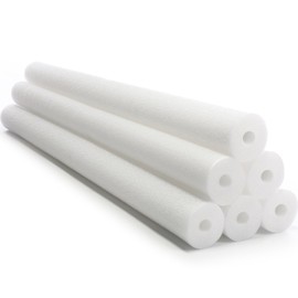 Hollowfly 6 Pack Jumbo Pool Noodles Swimming Floating Foam Tube Extra Large Hollow Bright Swimming Pool Noodles Bulk Heavy Duty for Adults(White,55 x 3.5 Inch)