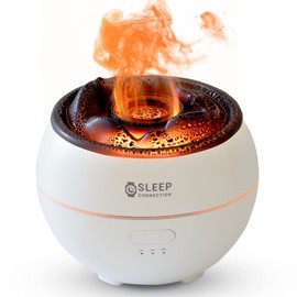 Sleep Connection Volcano Humidifier Essential Oil Diffuser - 360ml Fine Mist Volcano Aroma Diffuser, Quiet Operation with Flexible Timer Settings, 7-Color LED Lights for Enhanced Sleep and Relaxation