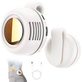 Portable Silent Mini Bladeless Fan Clip On, Small Fan Clip on for Shirt & Waist, Adjustable 3-Speed Suspended Whirlwind Fans, For Outdoor & Travel & Office, Travel Accessories, Gift (White)
