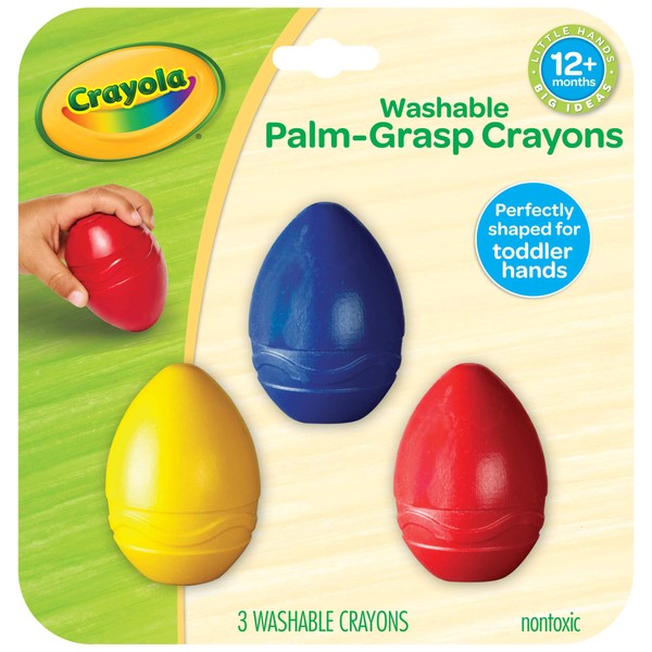 Crayola My First Palm Grasp Crayons, 3 Count, Washable Toddler