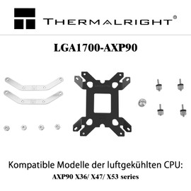 Thermalright LGA 1700-AXP90 is suitable for AXP90-X36/47/53 series CPU air coolers The LGA 1700 mounting bracket mounting kit is specially designed for thin and low pressure radiators