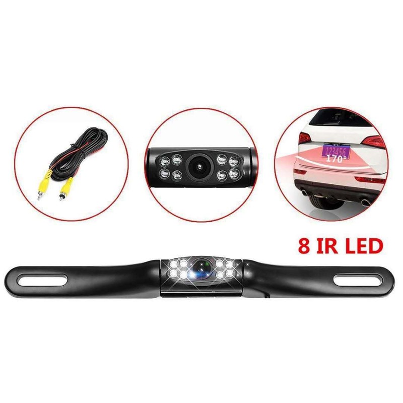 License Plate Backup Camera, 8 IR LED Night Vision, 170°