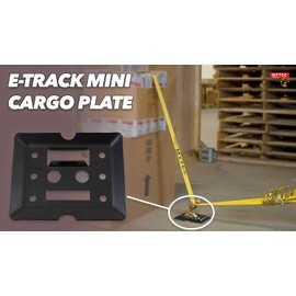 Mytee Products E-Track Tie Down Mini Trailer Plates 6" x 5", 2 Etrack & 2 F Track Slots Heavy Duty Black Steel, Bolt-on Etracks Cargo Tie-Downs for Trucks, Vans, Trailers, Boats (10 Pack)