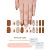 Wahrshei Semi Cured Gel Nail Strips, 20pcs Khaki Flower Gel