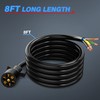 MICTUNING Heavy Duty 7 Way Plug Inline Trailer Cord with