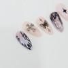 Drawing Cross Handmade Nail Tips Unique Design - Almond Midi
