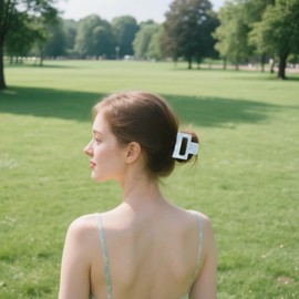 Flomiara Haarklammern für Damen, Haarklammern, quadratisch, geeignet für dickes Haar, große starke Haarklammern, 5 cm, leicht, niedlich, für Damen, Mädchen, Kinder, Rosa, Schwarz, Blau, 5 Stück