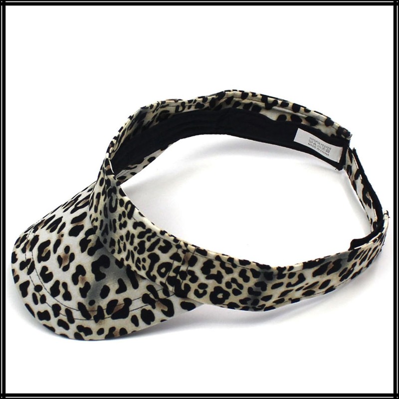 White Fang CZ296 Visor, Leopard Pattern, Sun Visor, Golf, Running,
