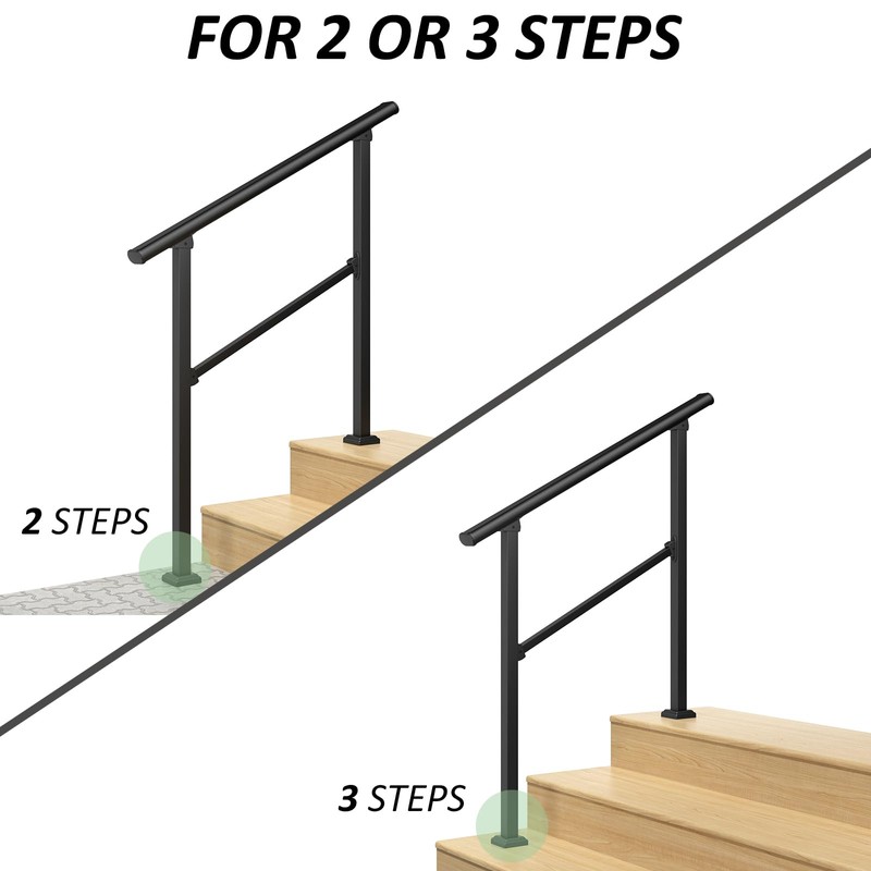 LOVMOR 2 Pack 3 Step Hand Rails for Outdoor Steps,