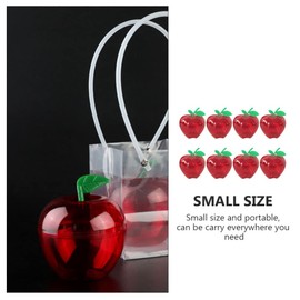 HEMOTON 8PCS Plastic Bobbing Apples Filled Bobbing Apple Containers Toy Decorative Fruit Candy Box Christmas Tree Decorations