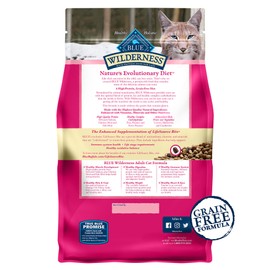 Blue Buffalo Wilderness Natural Adult Dry Cat Food, High-Protein and Grain-Free Diet, Supports Healthy Muscle Development and a Healthy Immune System, Salmon, 5-lb. Bag