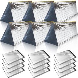 Woanger 4/10/20 Pcs Emergency Tent for Homeless Survival Tents Bulk 2 Person Tube Camping Tents 8 ft x 3 ft Shelter Survival Tent Portable Shelter for Hiking Backpacking Camping Outdoor(Silver,4 Pcs)