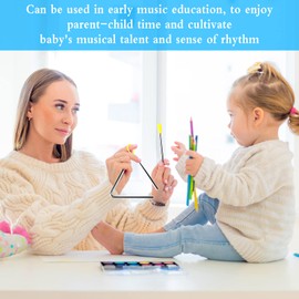 Anruyi Set of 3 Triangle Instruments Set Triangle Musical Instrument Children's Triangle with Beater Rubber Grip Alloy Triangle Percussion Instrument for Percussion Musical Early Education (6.56