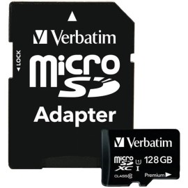 VERBATIM(R) Verbatim 44085 128 GB Premium microSDXC Card with Adapter