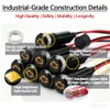 Taiss 8mm (5/16") 12V LED Metal Indicator Light, Yellow Check