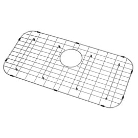 LQS Kitchen Sink Grid, Sink Protector 27 9/16" x 13 9/16" with Rear Drain Hole for Single Bowl, Stainless Steel Sink Grid, Sink Protectors for Kitchen Sinks, Sinks Bottom Grid