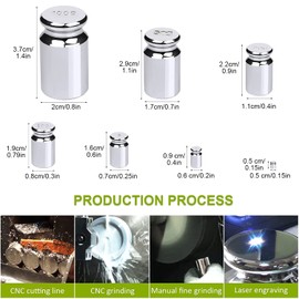7 PCS Calibration Weights, Scale Weight Set 1g 2g 5g 10g 20g 50g 100g, Carbon Steel Small Weight for Digital Scale, Gram Scale Balance, Jewelry Scale (Silver)