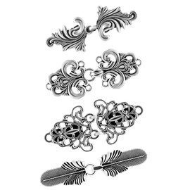 Pack of 4 Vintage Sweater Scarf Clips, Metal Cardigan Clip, Collar Dress Clips Fasteners for Women Girls Wear, Metal