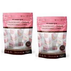 Hammond’s Candies Gourmet Marshmallows – Strawberry Creme | Great for Snacking, Hot Chocolate, S’mores, Baking | Gluten-Free, Kosher, Handcrafted in the USA | 2 Pack