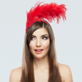 GHGMAO Feather Fascinator Headband for Women Kentucky Derby Headpiece Fascinator Hats Feathers for Cocktail Wedding Tea Party