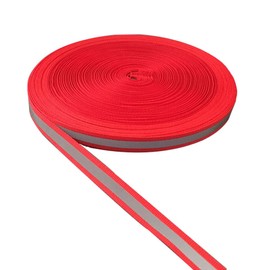 Mint leaf High Visibility Reflective Tape Strip Fabric Florescent Reflective Safety Tape Sew-on Warning Safety 164ft Length No Wrinkle Packaged in Roll (Red)