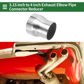 Motoforti 3.15" OD to 4" OD Mandrel Exhaust Pipe Adapter Concentric Reducer Car Exhaust Pipe Tubing Piping Adapter 4inch/100mm Length T304 Stainless Steel Silver Tone 2 Pcs