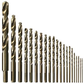 BOSCH CO21 21-Piece Assorted Set with Included Case Cobalt Metal Drill Bit with Three-Flat Shank for Drilling Applications in Stainless Steel, Cast Iron, Titanium, Light-Gauge Metal, Aluminum