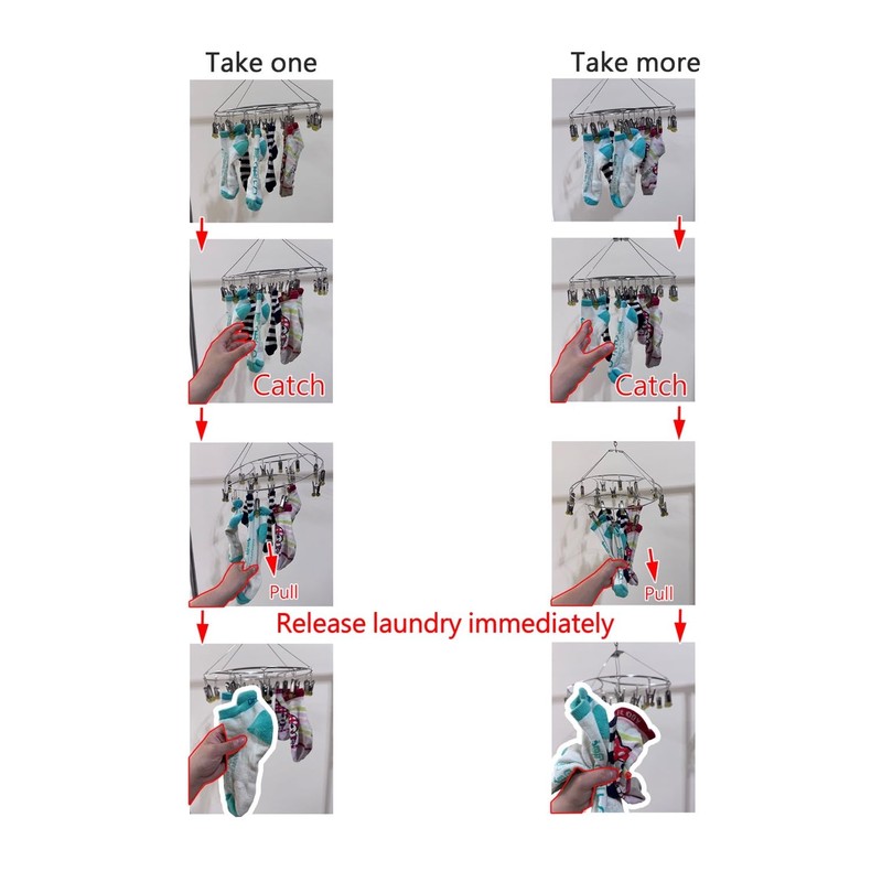CHERRY GLOBAL Quick Release Round Stainless Steel Laundry Drying Rack