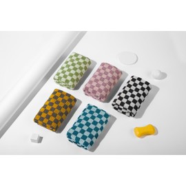 Madi-Cadi Hand Towels 5 Pack - Cotton Face Towels Soft, Absorbent, and Decorative Checkered Design for Bathroom, Kitchen, Gym, and Spa - 13 x 29 Inches for Any Occasion