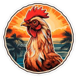 Chicken Sticker 4 Inch Poultry Farm Animal Chicken Lover Hen - Waterproof Animal Vinyl Decal for Laptop Water Bottle Car Tumbler - Durable Aesthetic Long-Lasting Stickers for Adults ID44990
