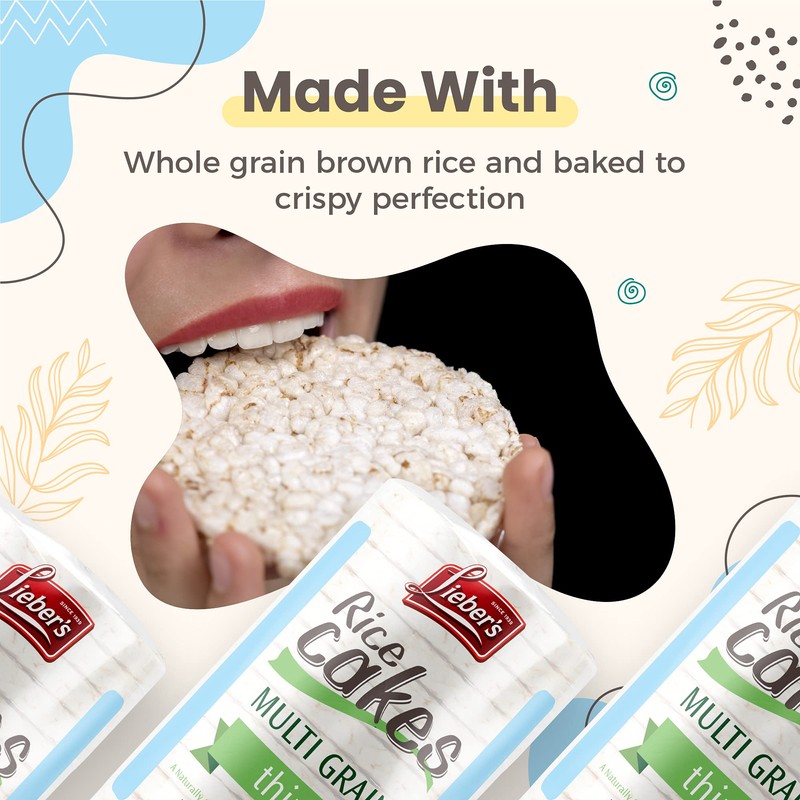 LIEBERS Rice Cakes, Kosher Certified Snack, Dairy Free, Wheat Free,