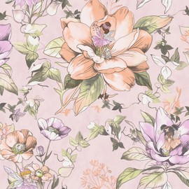 Holden Floral Fairies Wallpaper Colourful Flowers - Pink/Lilac 13211