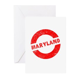 CafePress Rubber Ink Stamp Maryland Greeting Cards Folded Greeting Cards (10-pack) Matte