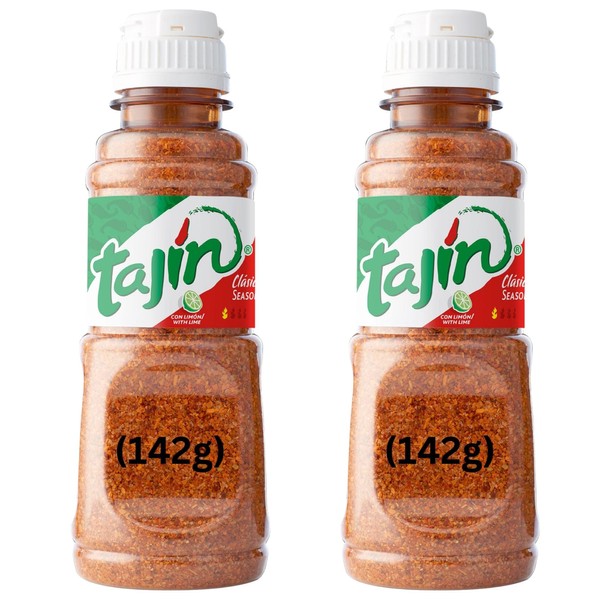 Tajin Seasoning Clasico With Lime 142g Tub (Pack of 2) Authentic Mexican Flavouring