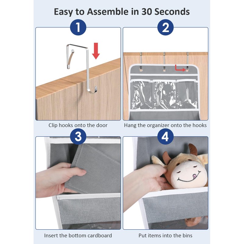 Over the Door Organizer, Heavy Duty Hanging Door Organizer with