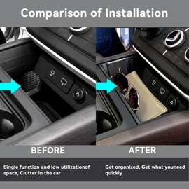 JULIK Land Rover Defender Organizer Mittelkonsole Aufbewahrungsbox für Defender 90 110 2020 bis 2025 L663 mit Premium ABS Fach Abteilen vor dem Becherhalter für Münzen Karten Handy Ordnung im Cockpit