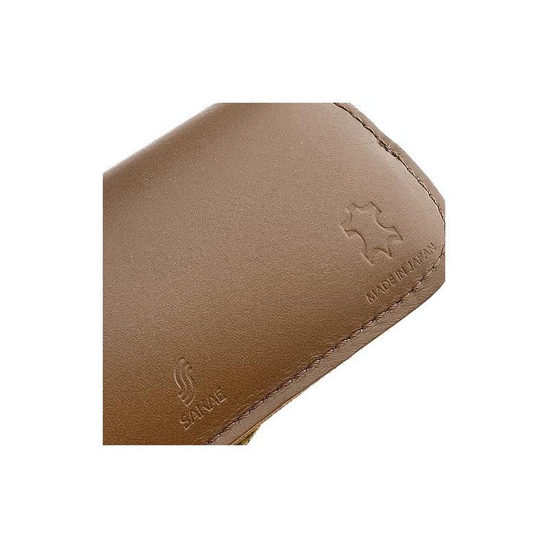 SAKAE F-20 TR700 Genuine Leather Glasses Case, Braun