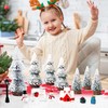 ROLLWAY Mini Christmas Tree with Snow Miniature Figures Set, Artificial